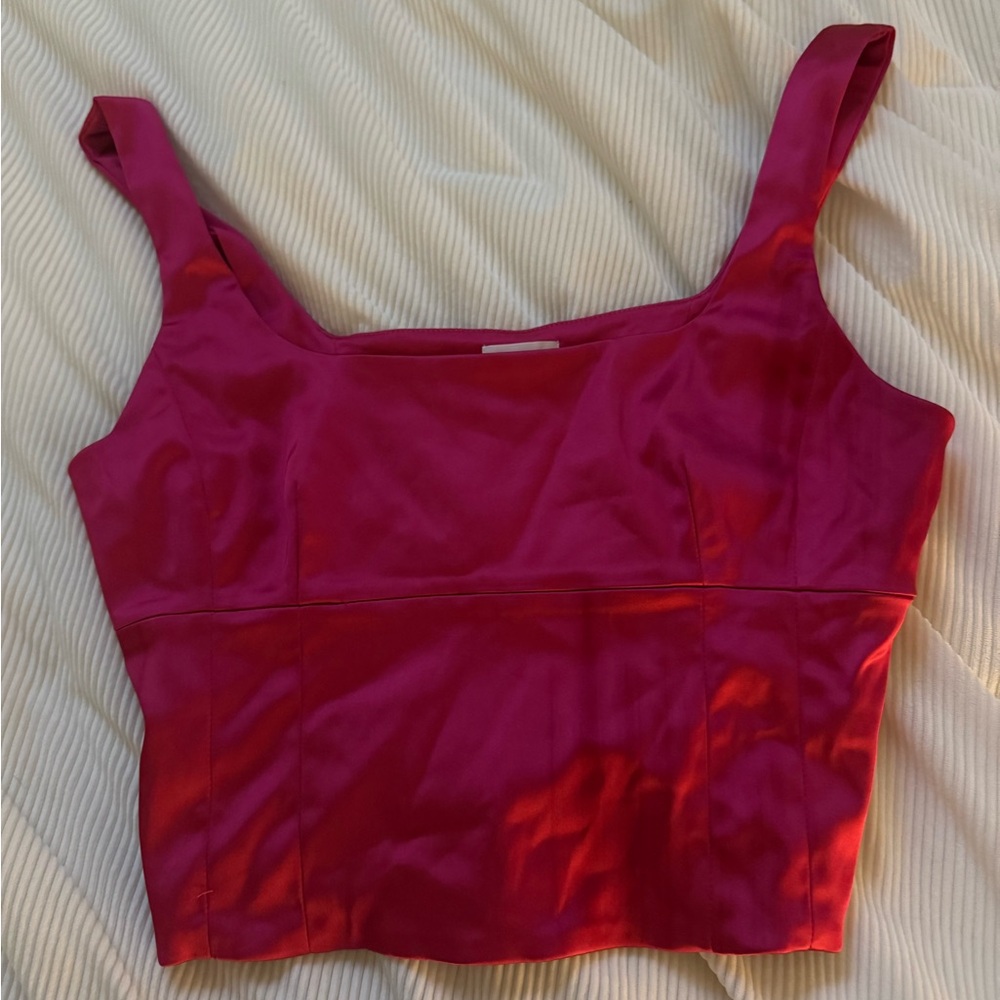 Aritzia Wilfred satin crop corset